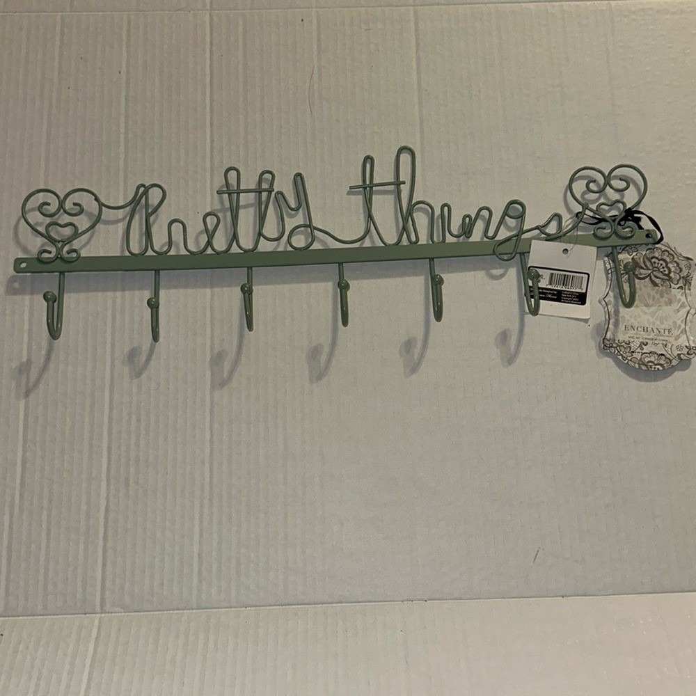 Enchante Parisian Home Pretty Things‎ Jewelry Holder Sage Green Metal Wall Hooks